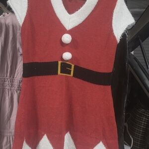 Allison Brittney Red and White Festive Mini Dress